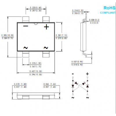 8A1000V貼片橋堆（duī）-東莞（wǎn）市草莓视频官网（ruì）電子有（yǒu）限公司（sī）